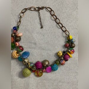 Colorful Beaded Necklace on copper chain